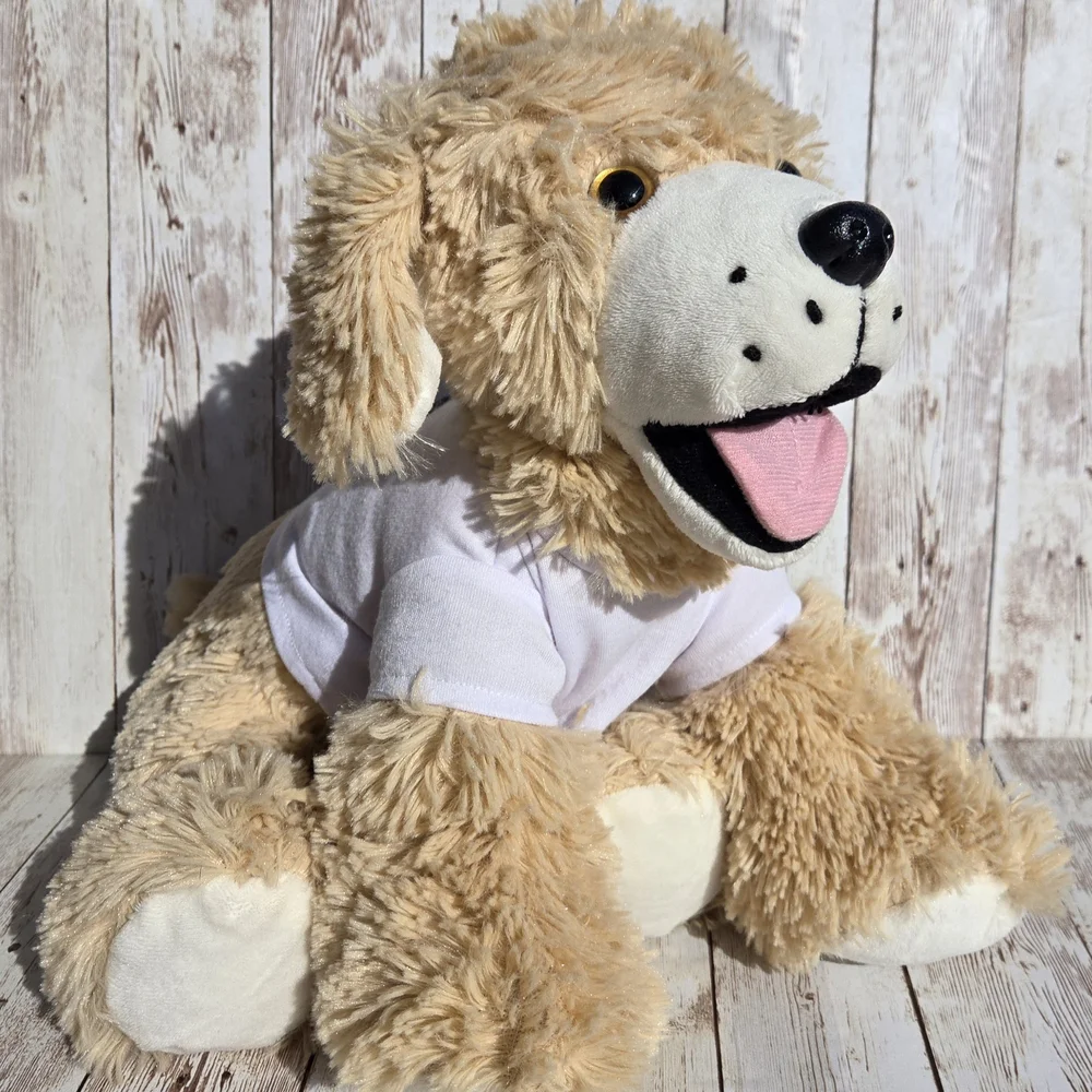 Labrador Retriever Puppy Plush Tan White Soft Stuffed Animal 14
